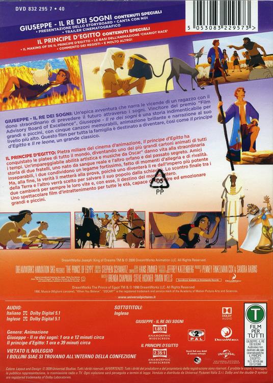 Cofanetto Dreamworks. Giuseppe re dei sogni + Il principe d'Egitto (2 DVD) di Rob LaDuca,Robert C. Ramirez,Brenda Chapman,Steve Hickner - 2