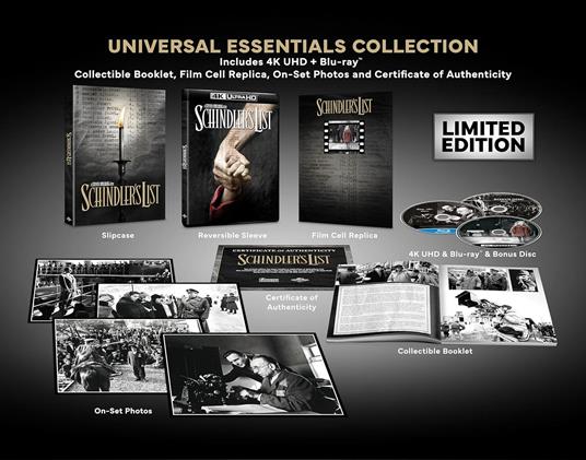 Schindler's List. 30th Anniversary Steelbook Essential Collection (Blu-ray + Blu-ray Ultra HD 4K) di Steven Spielberg - Blu-ray + Blu-ray Ultra HD 4K - 2