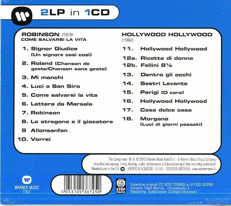 Robinson - Hollywood Hollywood - CD Audio di Roberto Vecchioni - 2