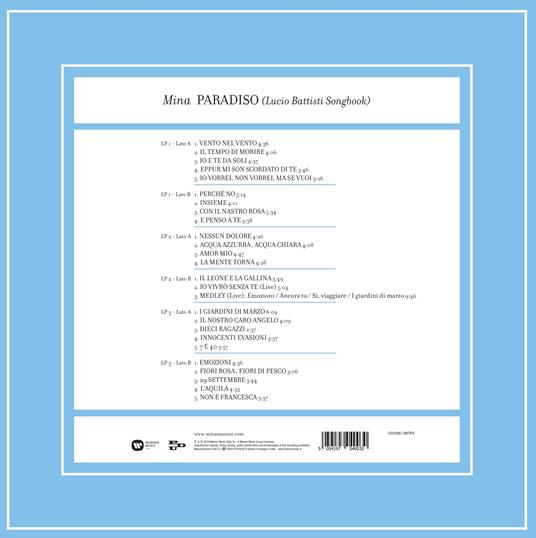 Paradiso. Lucio Battisti Songbook (Limited Edition - White Coloured Vinyl) - Vinile LP di Mina - 3