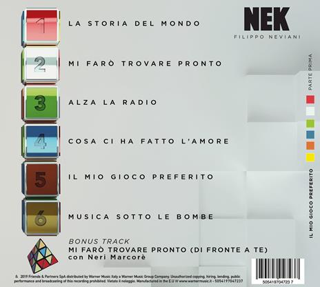Il mio gioco preferito. Parte prima - CD Audio di Nek - 2