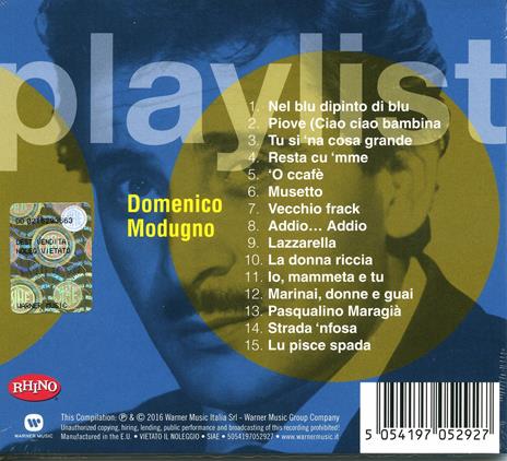 Playlist. Domenico Modugno - CD Audio di Domenico Modugno - 2