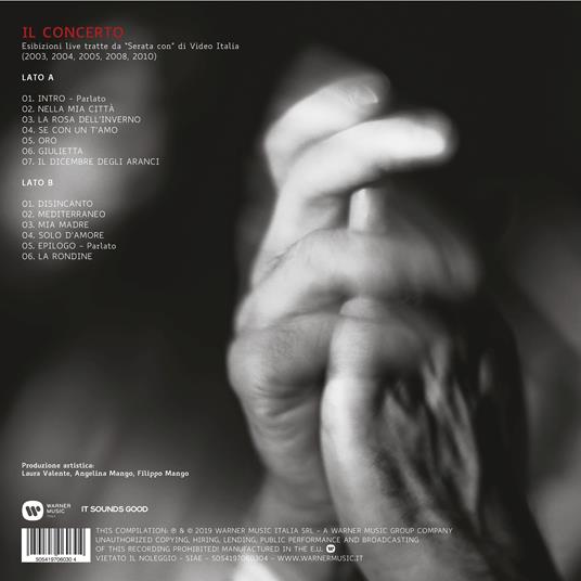 Tutto l'amore che conta davvero. Il concerto (Live) - Vinile LP di Mango - 2