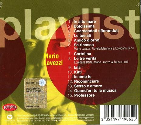 Playlist. Mario Lavezzi - CD Audio di Mario Lavezzi - 2