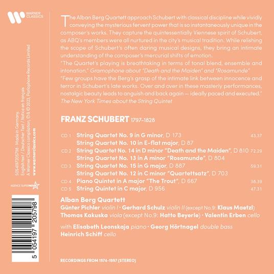 String Quartets Nos. 9-10, 12-15 - CD Audio di Franz Schubert,Alban Berg Quartett - 2
