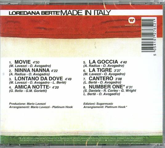 Made in Italy (Remastered Version) - CD Audio di Loredana Bertè - 2