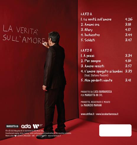 La verità sull'amore (Red Coloured Vinyl) - Vinile LP di Luca Barbarossa - 3