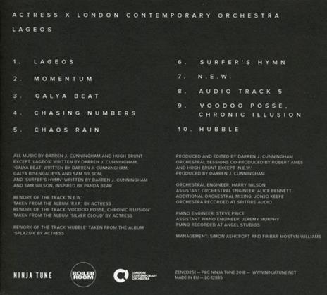 Lageos - CD Audio di Actress,London Contemporary Orchestra - 2