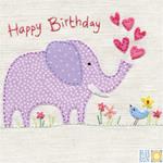 Biglietto Auguri Cat Blu Eyed Happy Birthday Elefante