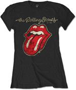 T-Shirt donna Rolling Stones. Plastered Tongue Black