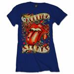 T-Shirt Donna The Rolling Stones. Tongue & Stars Blue