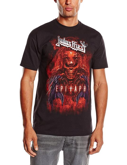 T-Shirt Judas Priest Men's Tee: Epitaph Red Horns
