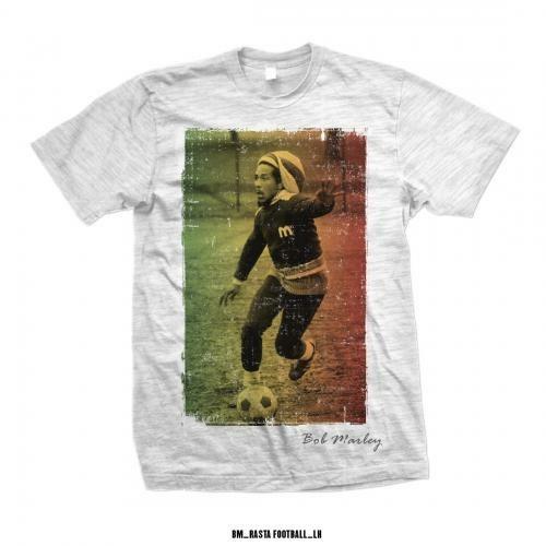 T-Shirt Unisex Tg. M Bob Marley. Football Text