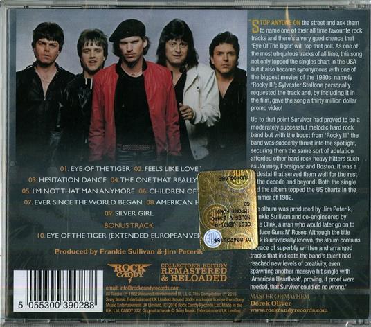 Eye of the Tiger - CD Audio di Survivor - 2