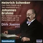 Musica per pianoforte - CD Audio di Johannes Brahms,Heinrich Schenker,Dirk Joeres