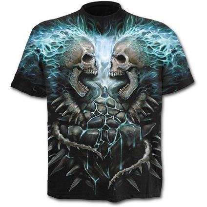 T-Shirt Unisex Spiral. Flaming Spine Allover