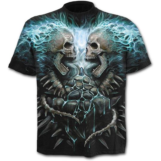 T-Shirt Unisex Spiral. Flaming Spine Allover