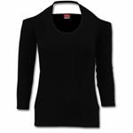 Maglia Donna Manica Lunga Spiral. Gothic Rock Scoop Halter-neck Long Sleeve Top