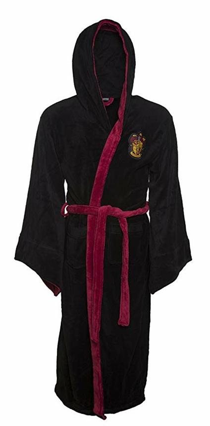 Accappatoio Unisex Harry Potter. Gryffindor Fleece Black Burgundy Overs. Taglia L