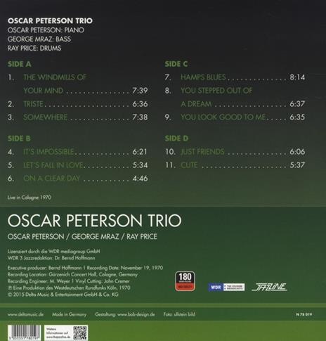Live in Cologne 1970 - Vinile LP di Oscar Peterson - 2