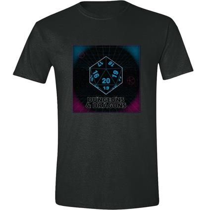 T-Shirt Unisex Tg. M. Dungeons & Dragons - 80S Sci-Fi Dice Black