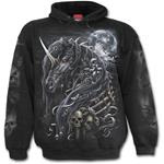 Felpa Con Cappuccio Unisex Tg. M Spiral. Dark Unicorn Black