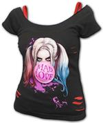 Spiral: Harley Quinn - Mad Love - 2In1 Red Ripped Top Black (Plain) Donna 2Xl