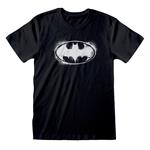 T-Shirt Unisex Tg. S Dc Batman: Bw Distressed Logo