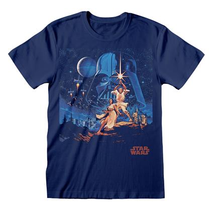 Star Wars: New Hope Vintage Poster. T-Shirt Unisex Tg. L