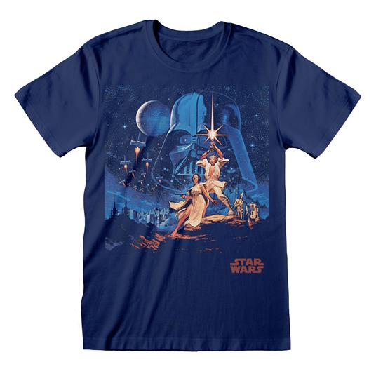 Star Wars: New Hope Vintage Poster. T-Shirt Unisex Tg. L