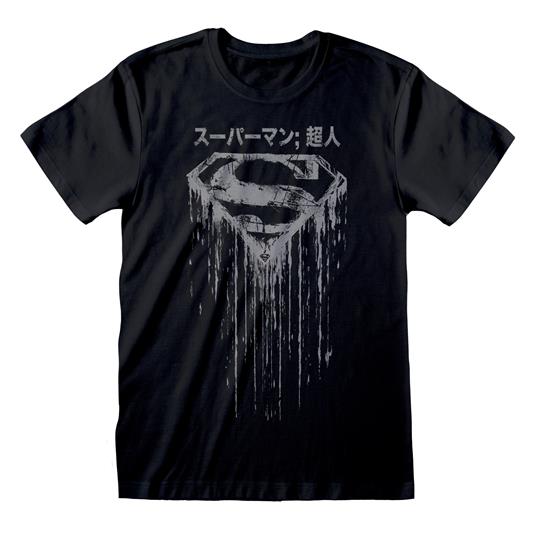 DC Comics T Shirt Giapponese Logo Superman Super Eroe Uomo Maglietta Ufficiale (S)