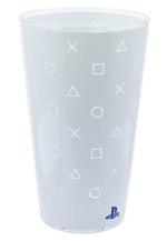 Bicchiere PlayStation 5 con Sfondo Bianco e Simboli Iconici Trasparenti - Paladone Products