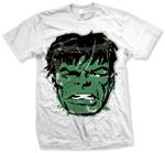 T-Shirt unisex Marvel Comics. Hulk Big Head Distressed Bianco