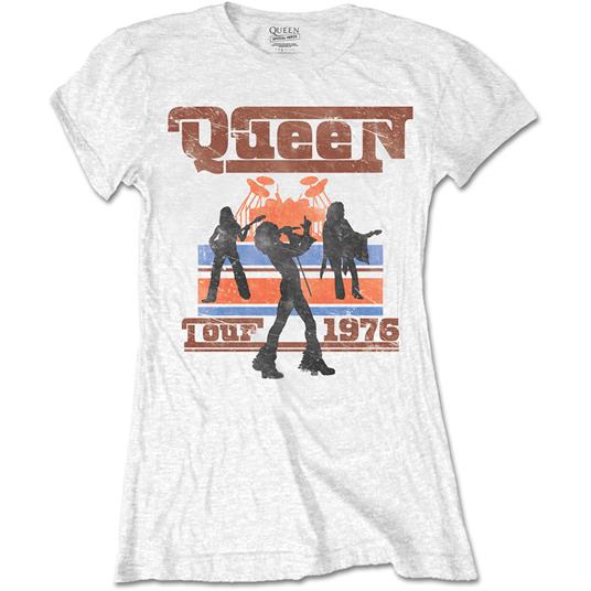 T-Shirt Donna Queen. 1976 Tour Silhouettes White