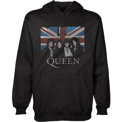 Felpa con Cappuccio Unisex Queen. Vintage Union Jack