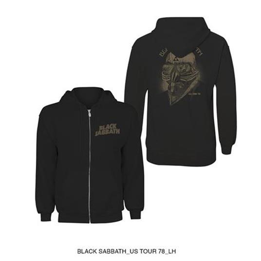 Felpa Con Cappuccio Tg. 2XL Black Sabbath. Tour 78'