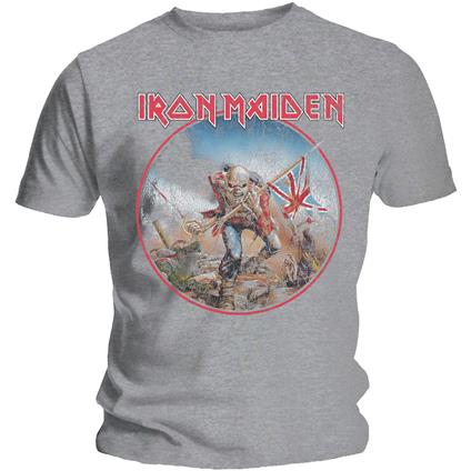 T-Shirt Unisex Tg. M Iron Maiden. Trooper Vintage Circle