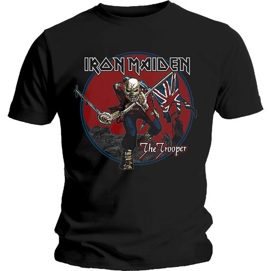 T-Shirt Unisex Tg. M Iron Maiden. Trooper Red Sky