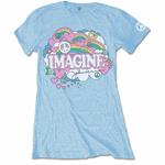 T-Shirt Donna Tg. S. John Lennon: Rainbows, Love & Peace