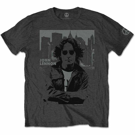 T-Shirt Unisex Tg. S. John Lennon: Denim Skyline