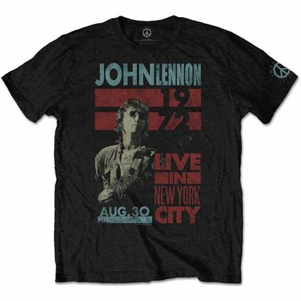 T-Shirt Unisex Tg. L. John Lennon: Live In Nyc