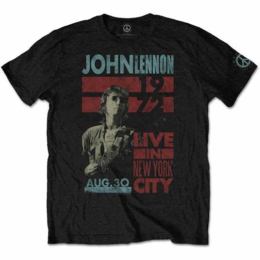 T-Shirt Unisex Tg. L. John Lennon: Live In Nyc