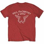 T-Shirt Unisex Tg. L. Paul Mccartney - Wings Logo Red