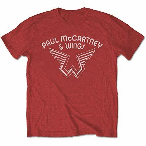 T-Shirt Unisex Tg. L. Paul Mccartney - Wings Logo Red