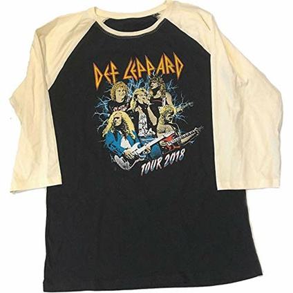 Baseball Shirt Unisex Tg. XL. Def Leppard: 2018 Tour Photo Raglan
