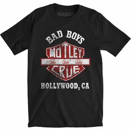 T-Shirt Unisex Tg. S. Motley Crue: Bad Boys Shield