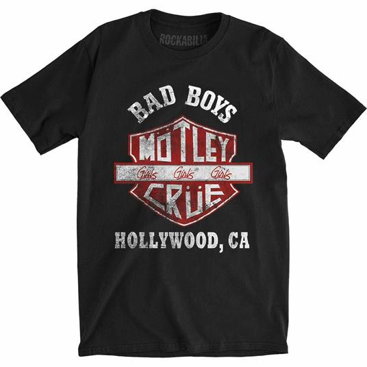 T-Shirt Unisex Tg. S. Motley Crue: Bad Boys Shield