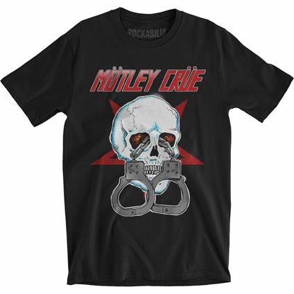 T-Shirt Unisex Tg. S. Motley Crue: Skull Cuffs 2