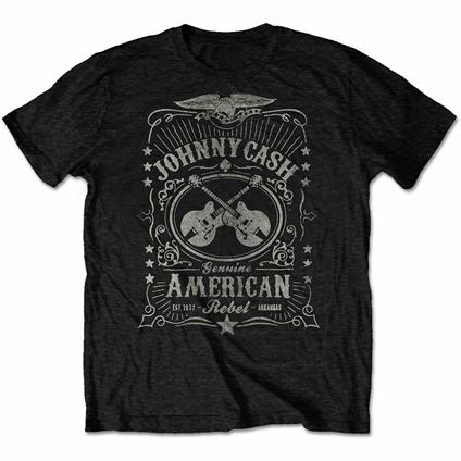 T-Shirt Unisex Tg. L. Johnny Cash: American Rebel