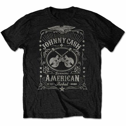 T-Shirt Unisex Tg. L. Johnny Cash: American Rebel